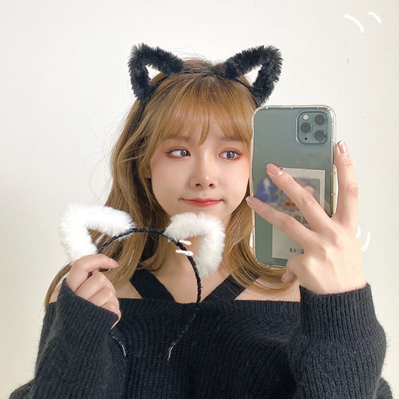 Băng Đô Tai Mèo Lông Giả Phong Cách Lolita Đáng Yêu