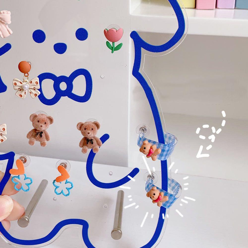 DANILO Hộp Đựng Bông Tai Trong Suốt Thắt Nơ Bằng Acrylic Kiểu Hàn Quốc Dễ Thương Cho Bạn Gái