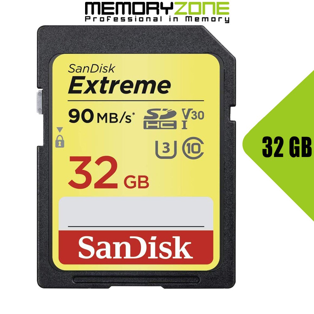 Thẻ nhớ SDHC SanDisk Extreme U3 V30 600X 32GB 90MB/s SDSDXVE-032G-GNCIN