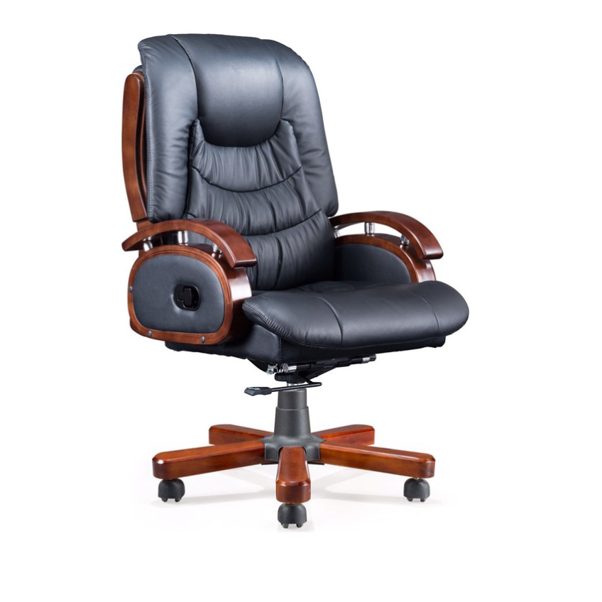 Ghế giám đốc chân gỗ nhập khẩu AMA-8131B-Brown