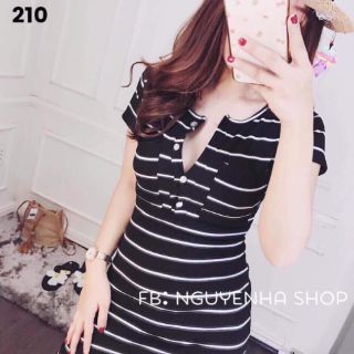 Váy body thun sọc