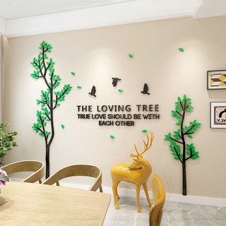 [SHOPEE TRỢ GIÁ 30%] Tranh Mica Dán Tường 3D. Hai Cây Thông