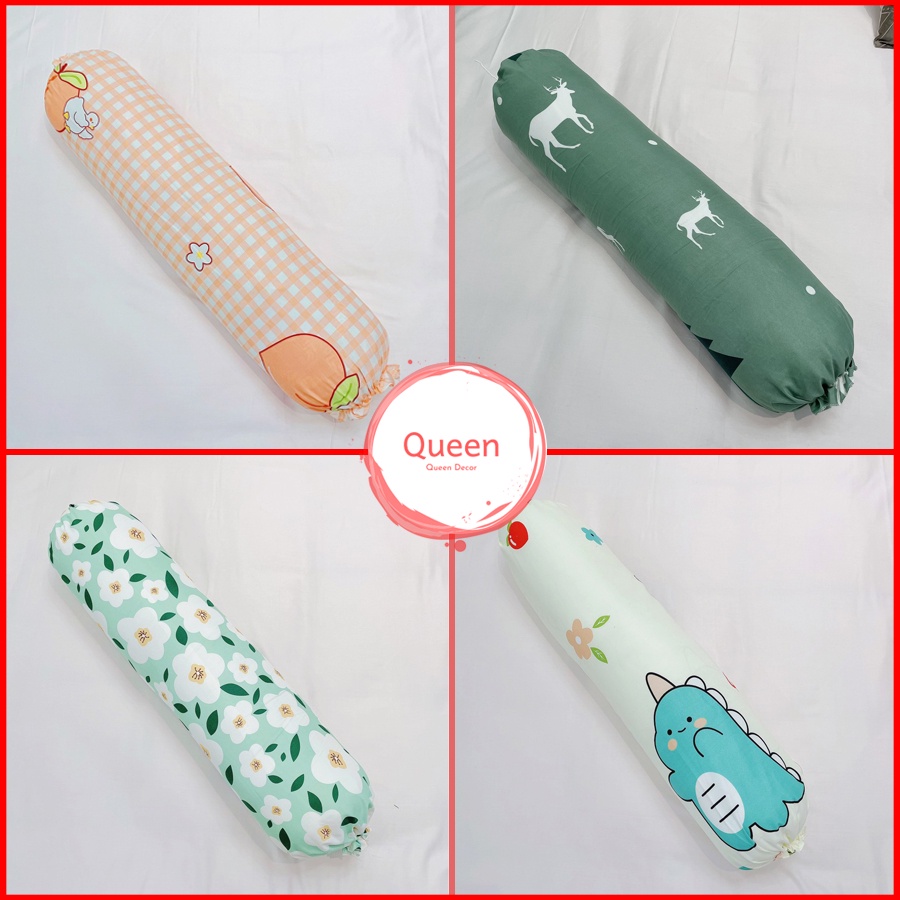 Vỏ Gối Ôm Cotton Poly Cùng Một Màu Với Ga Trải Giường QUEEN DECOR Trong Bộ Ga Khách Đặt
