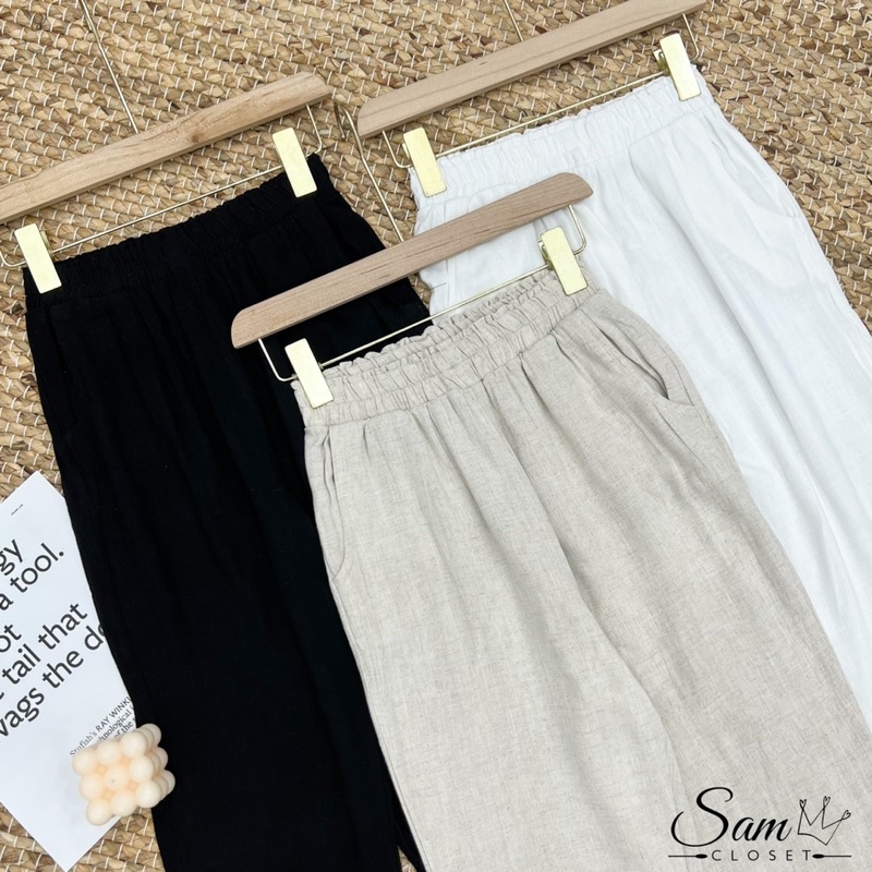 QUẦN BAGGY ĐŨI CẠP CHUN MÀU VITAGE CHẤT MÁT QUẢNG CHÂU MS17772