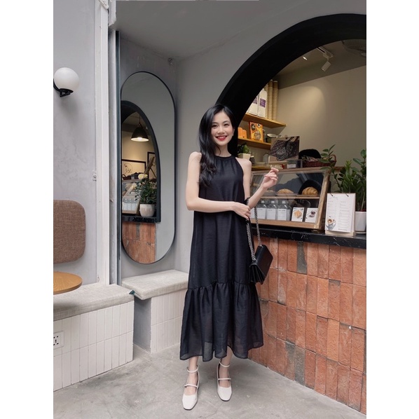 Váy yếm tơ buộc nơ lưng | BigBuy360 - bigbuy360.vn