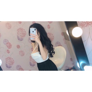 Áo croptop 1 dây lệch vai chất borip