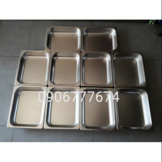 Khay inox đựng thực phẩm, đựng kem, đựng trái cây GN 1/2 X 6,5