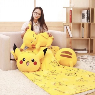 Set gấu bông kèm mền 1-1m7