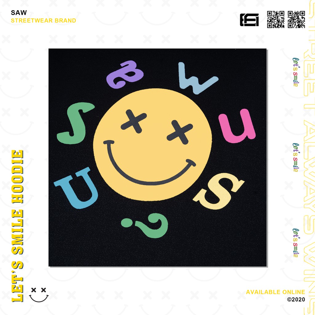 Let's Smile Hoodie màu đen - HD1112020500 | BigBuy360 - bigbuy360.vn