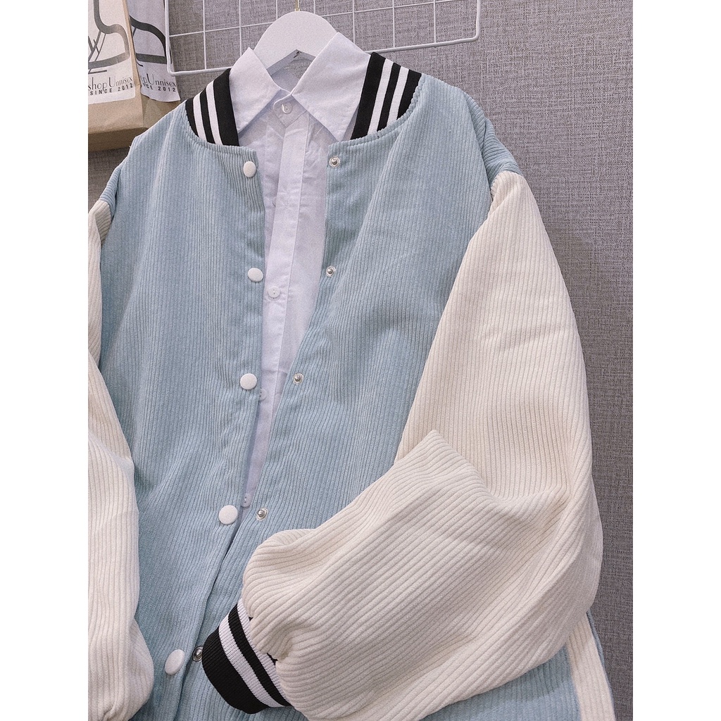 Áo khoác bomber basic Lylyshop Unisex, kiểu áo khoát oversize form rộng chất vải nhung tăm 2 lớp dày dặn | BigBuy360 - bigbuy360.vn