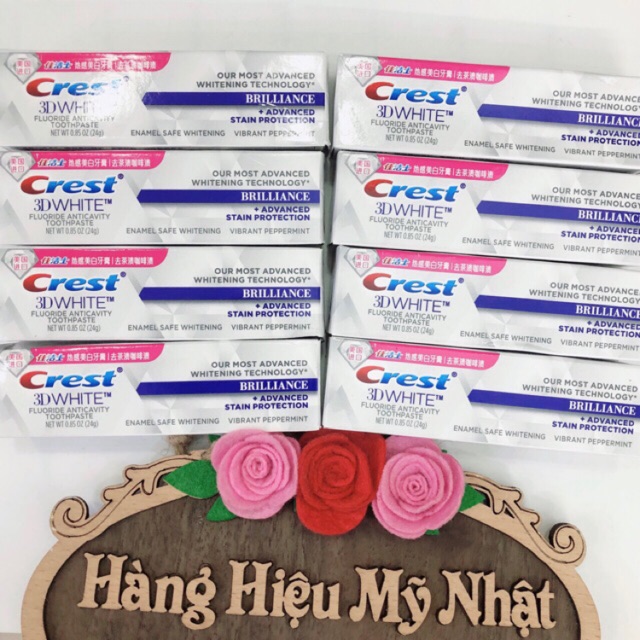 Kem Đánh Trắng Răng Crest 3D White Brilliance - fullbox - 24g bản Tmall