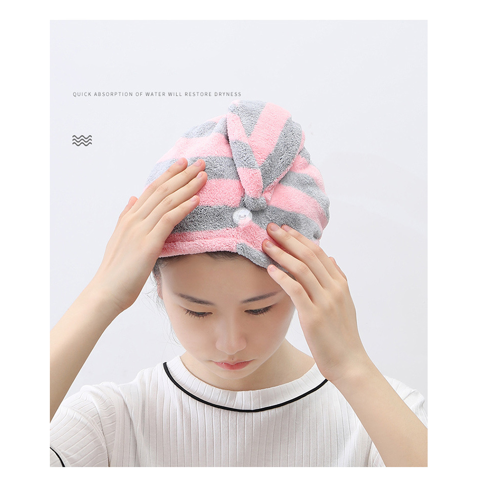 Mũ Trùm Tóc Khi Tắm Thấm Hút Nhanh Kích Thước 61x40cm