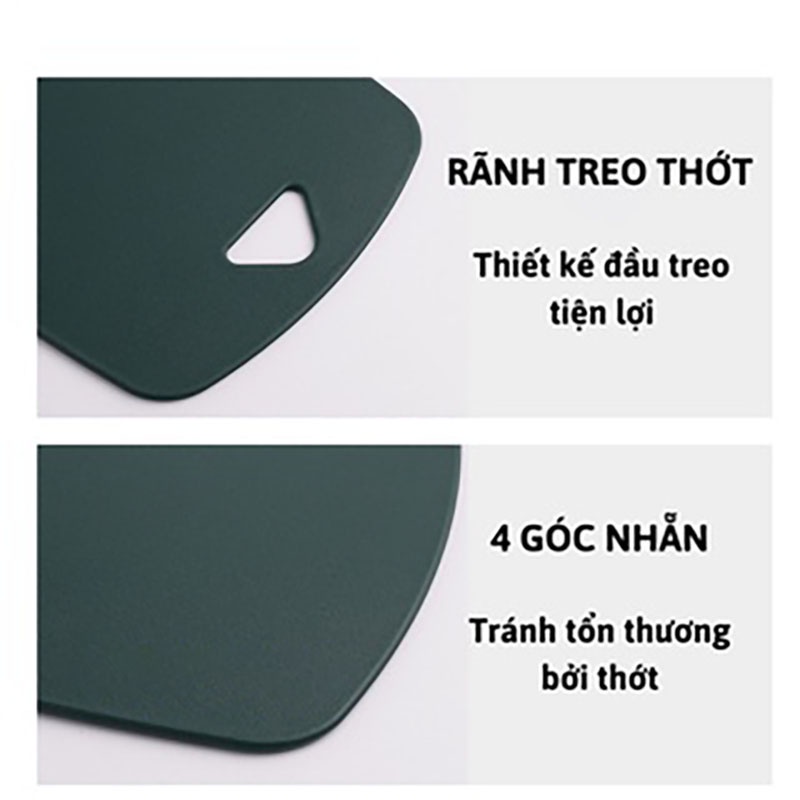 Thớt nhựa kháng khuẩn cao cấp, set 3 thớt nhựa lúa mạch chống trượt ẩm mốc, an toàn cho gia đình Cocochang