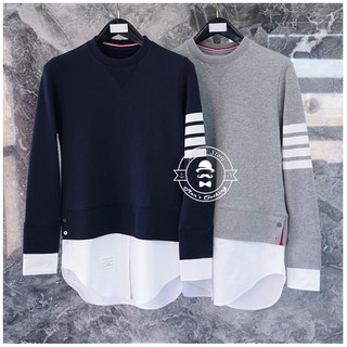 Áo nỉ sweatshirt đuôi sơ mi 