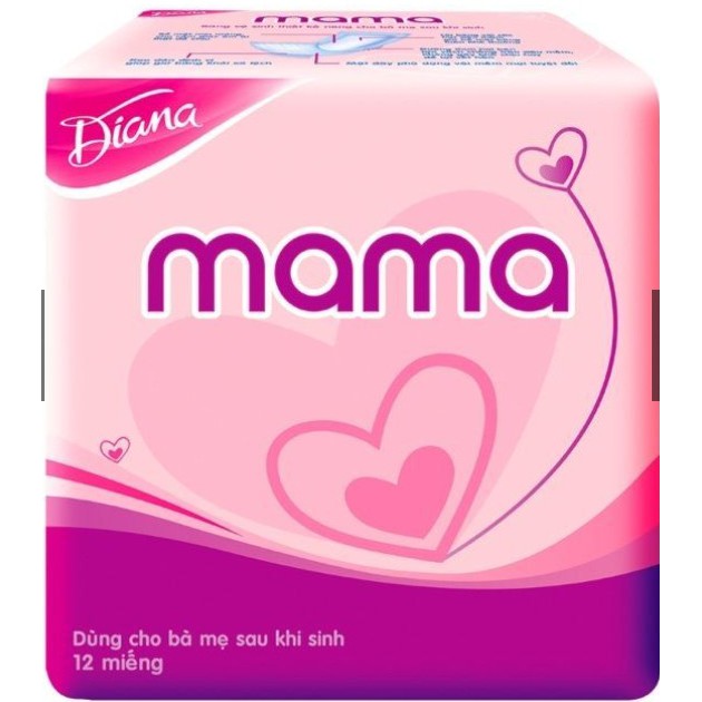 Băng vệ sinh Diana MaMa cho mẹ sau sinh (gói 12 miếng)