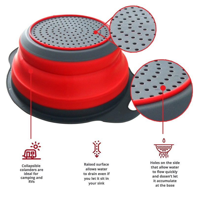 Rổ đóng mở bằng silicone Walfos hỗ trợ rửa rau củ 2 màu