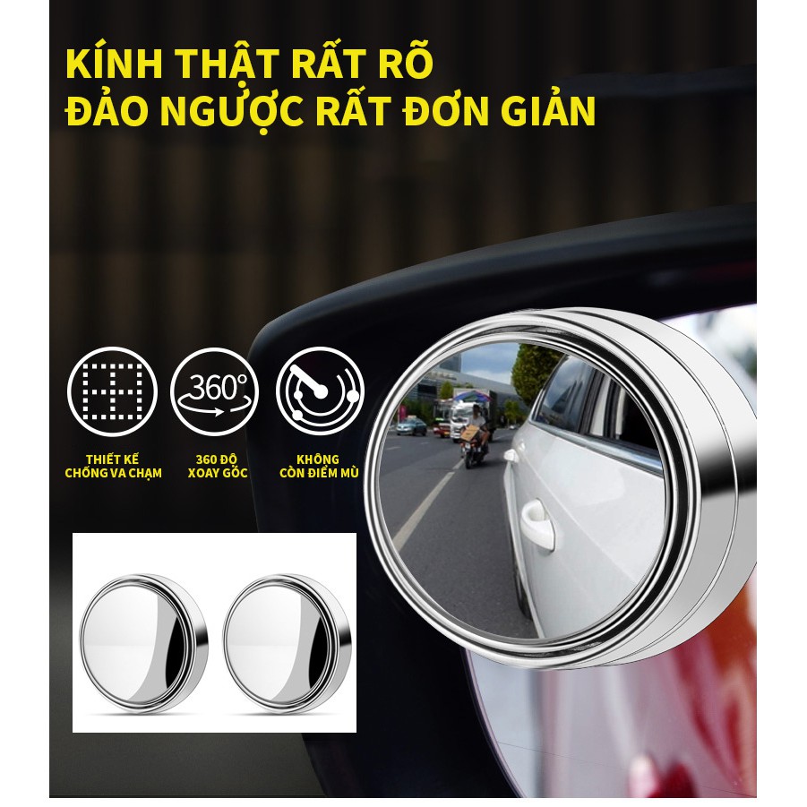 gương chiếu hậu gương vòng nhỏ xóa bỏ điểm mù 360 độ góc xoay lớn hỗ trợ lùi lại xe gói một