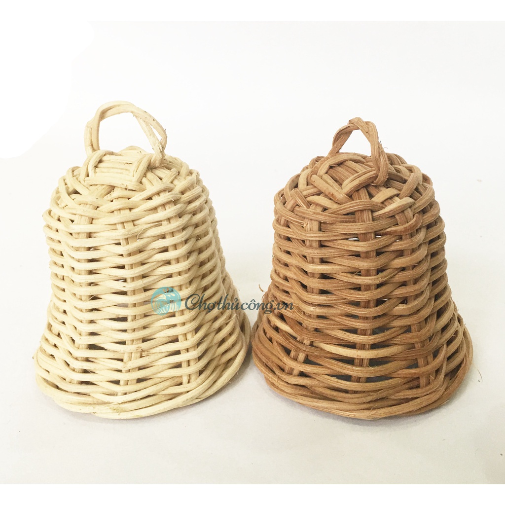 Quả chuông bằng mây tự nhiên decor, trang trí cây thông Noel  - làm đồ chơi handmade cho bé