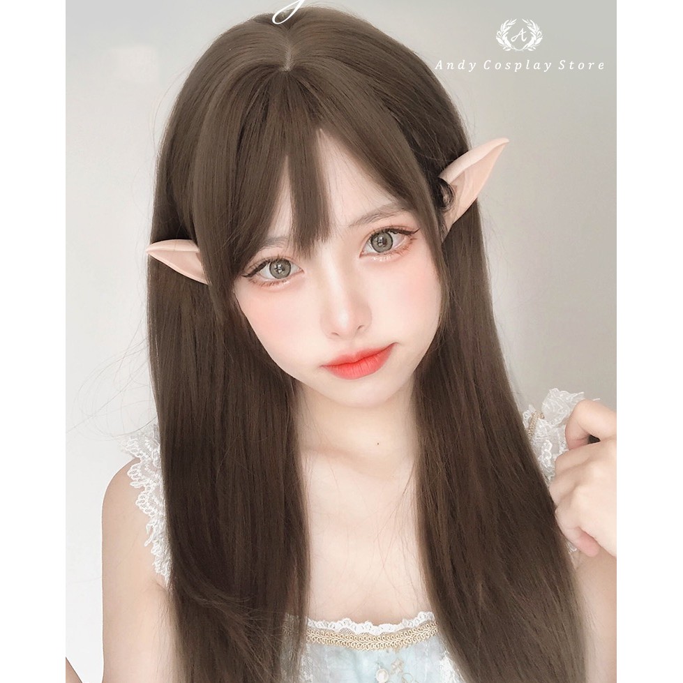 [CÓ SẴN] Tóc giả/ Wig teen nâu mái thưa Wendy Alice Garden