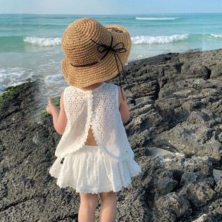Bộ bé gái ren lỗ hở lưng bé gái