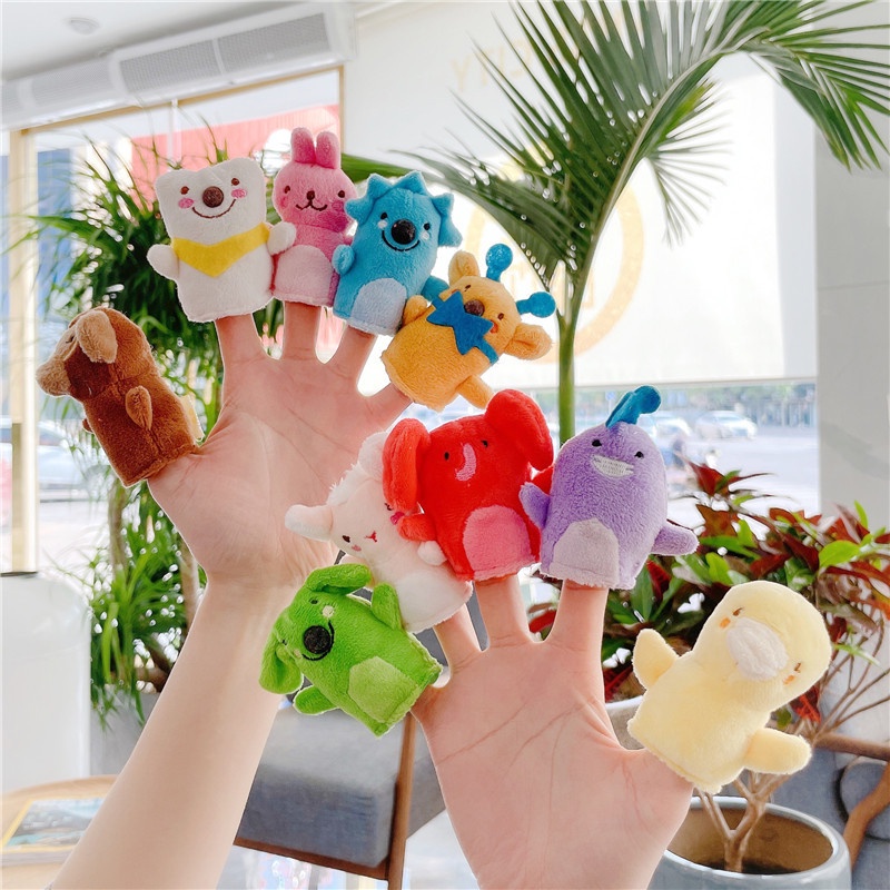 Con rối đeo ngón tay hình động vật hoạt hình sáng tạo