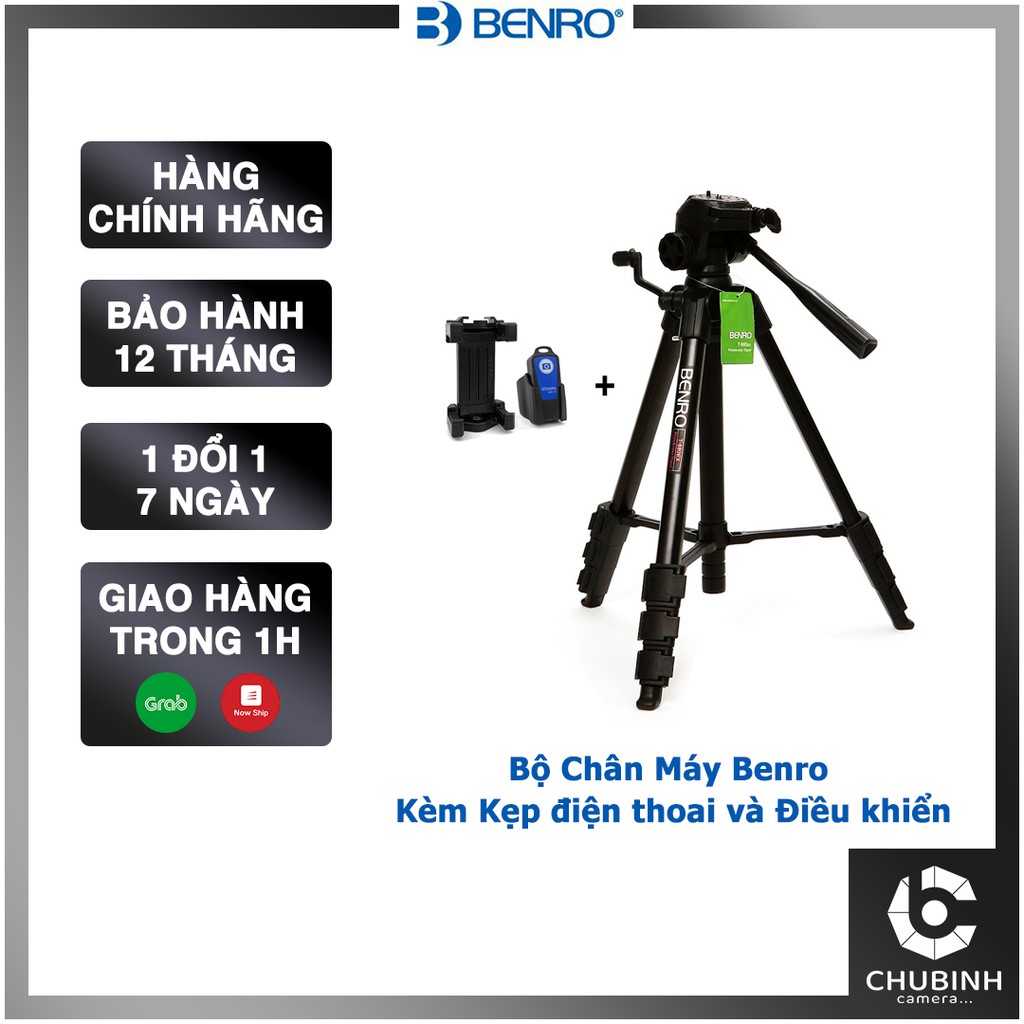 Combo Benro: Chân máy ảnh T660 EX / T880 EX + Kẹp Điện Thoại MH2N + Remote BT01B | Chính Hãng