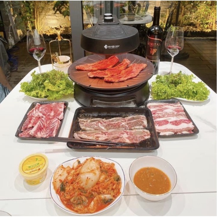 [Bảo hành 12 tháng] BẾP NƯỚNG ĐIỆN KHÔNG KHÓI BBQ HÀN QUỐC _ CHEF & CHEF