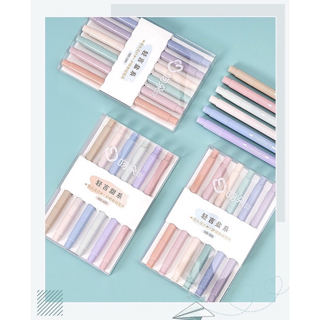 Bút đánh dấu 2 đầu, Bút Highlight Pastel,bút hình dạ quang siêu xinh