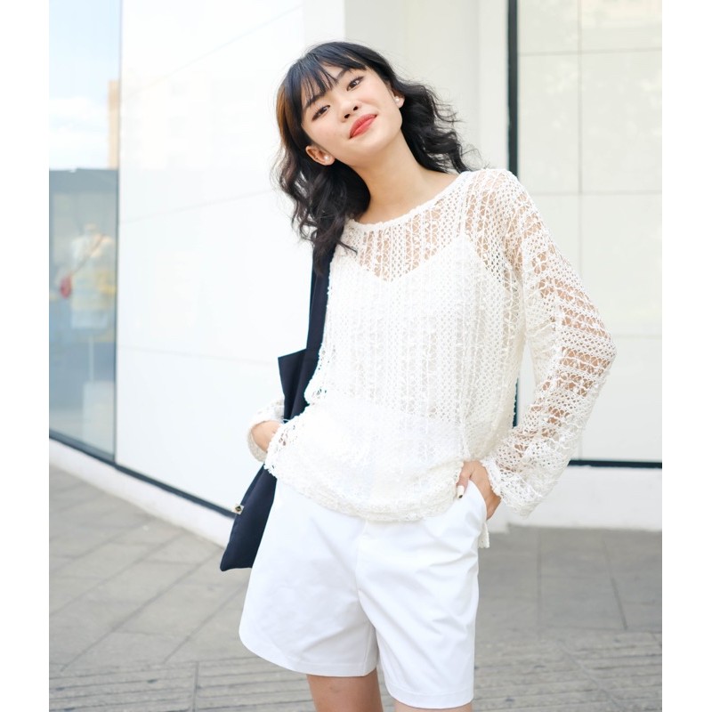 Quần short kaki LEN clothing màu trắng 7425