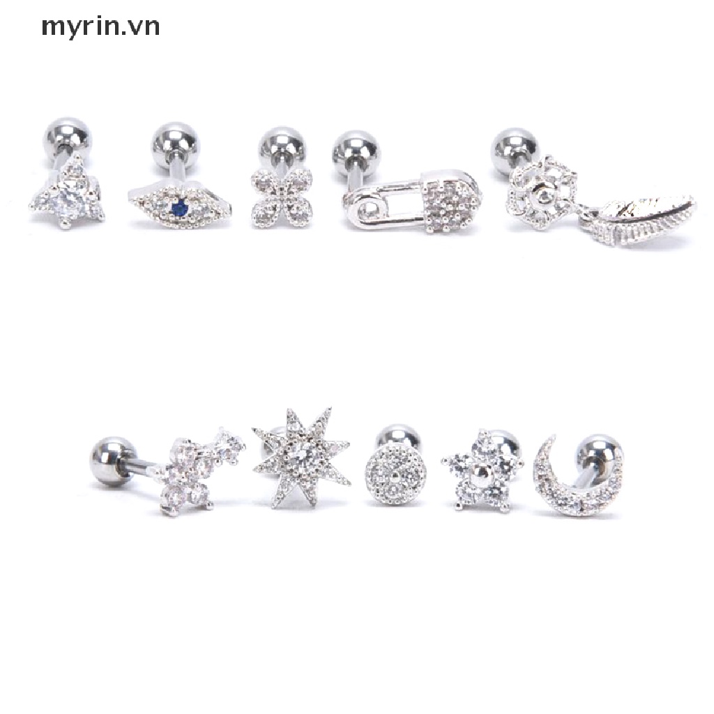Khuyên Xỏ Sụn Tai / Cơ Thể Đính Đá Pha Lê Thời Trang Cá Tính