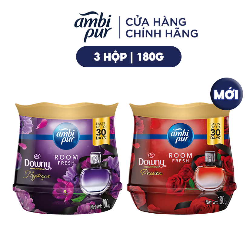 Combo 3 Hộp Sáp Thơm AMBIPUR Luxe 180G MỚI! Hương Đam Mê/ Huyền Bí