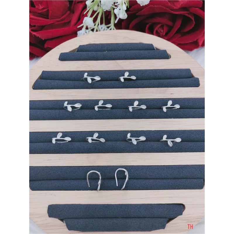 Bông tai lá nhỏ xinh bạc ta
