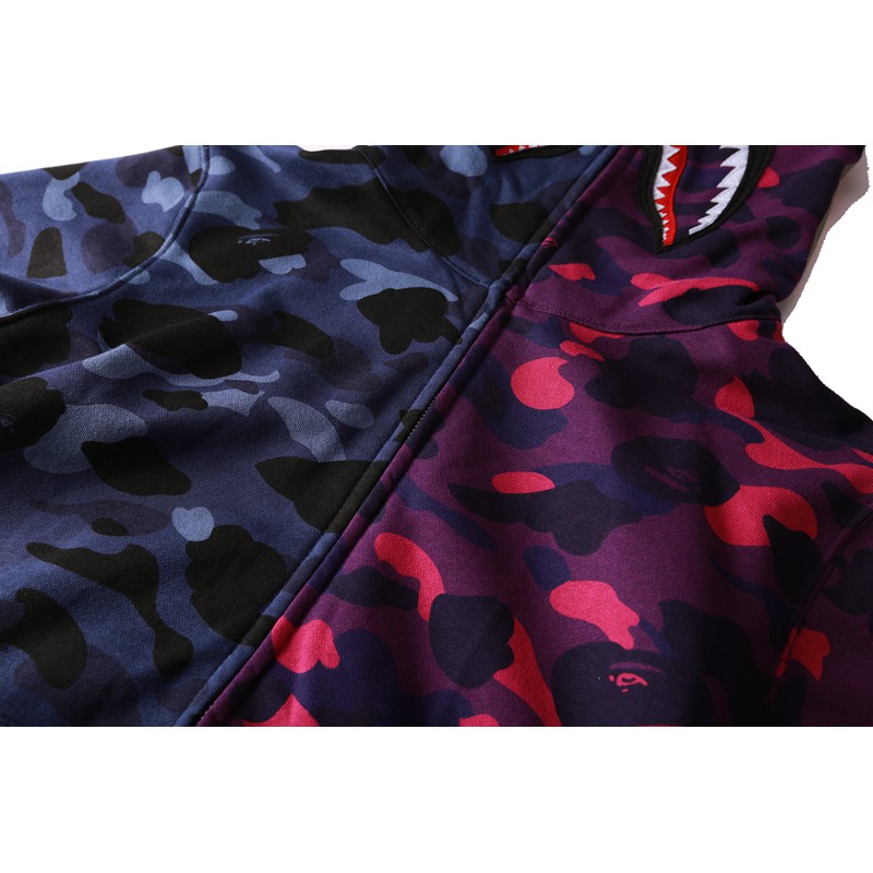 Bape Áo Khoác Hoodie In Hình Đầu Cá Mập Thời Trang Cho Nam