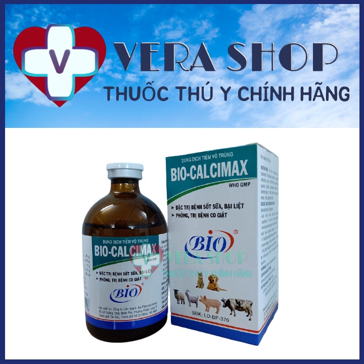 BIO CALCIMAX 100ML - Té gió, phòng thiếu canxi trên chó mèo, trâu, bò, nghé, heo, dê, cừu,