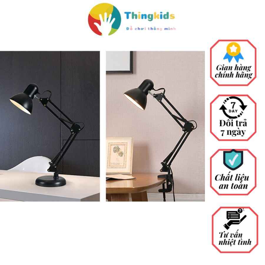 Đèn học kẹp bàn chống cận tặng kèm đế để bàn tiện lợi - Thingkids