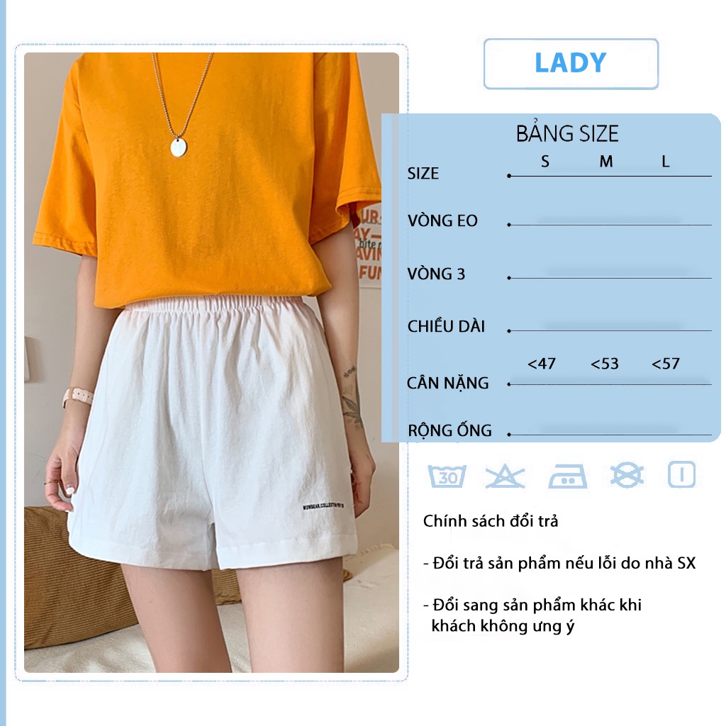 Quần short nữ mặc nhà chất đũi thoải mái có thêu chữ TADA QĐ01