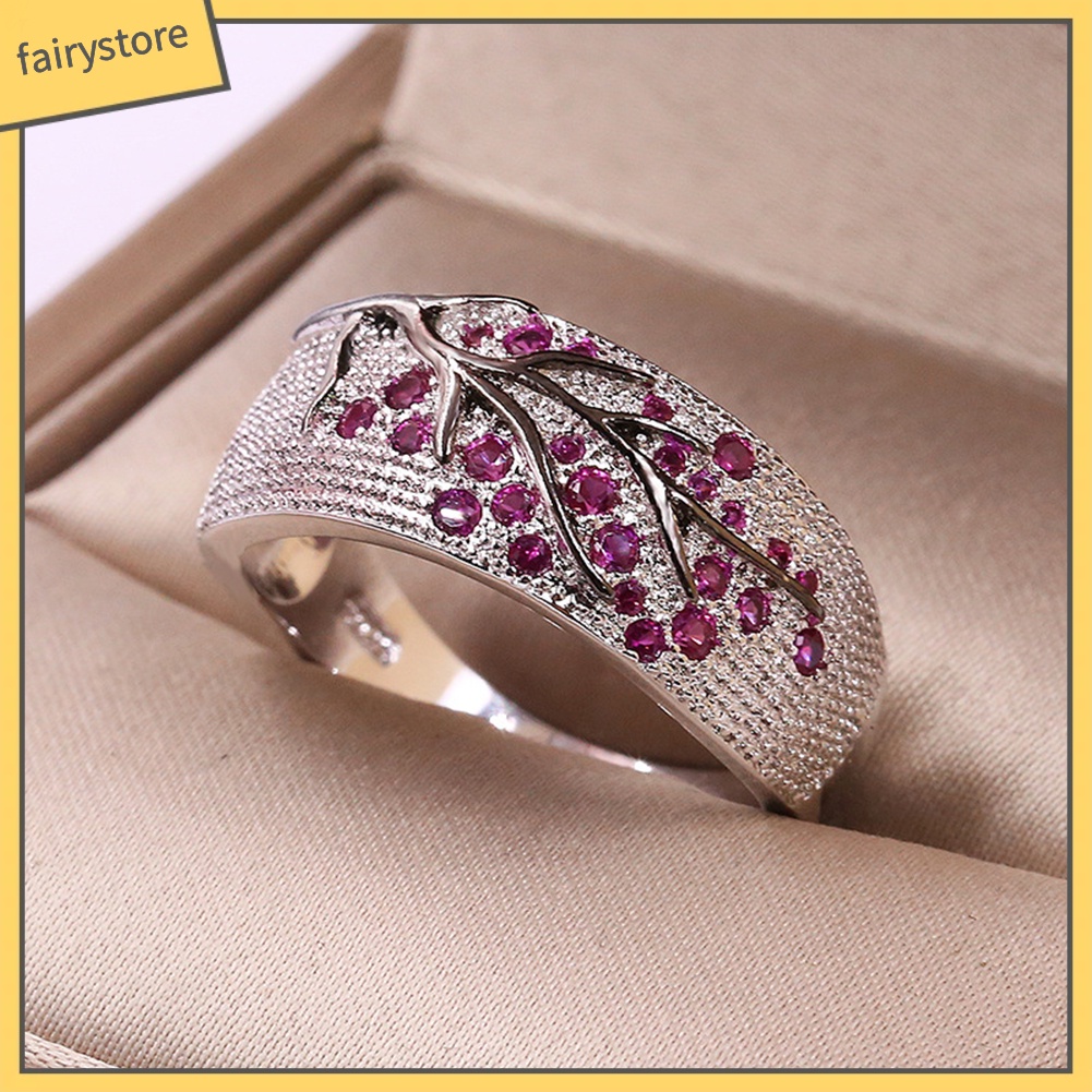 Nhẫn hợp kim hình hoa đính đá xinh xắn cho nữ