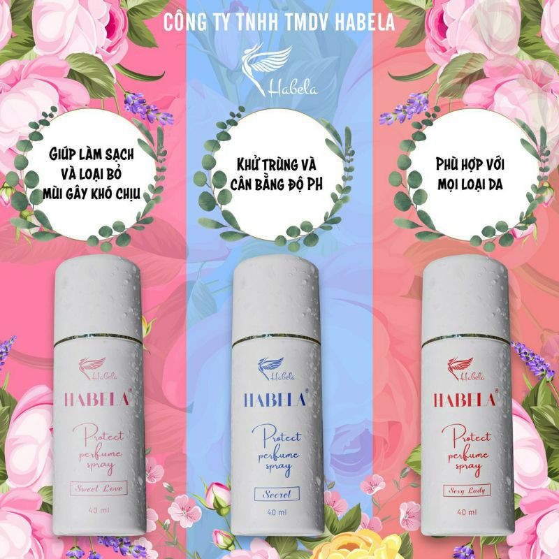 Nước hoa vùng kín Habela 40ml - Lưu hương 12h chuẩn Pháp- Dạng Xịt TOÀN THÂN