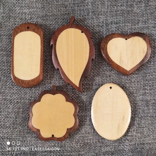Phôi móc khoá gỗ 2 lớp hình đa dạng