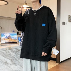 Áo Sweater Cổ Polo Dáng Rộng Phong Cách Thời Trang Hàn Quốc Cho Nam Giới bigsize simple unisex áo dài tay top