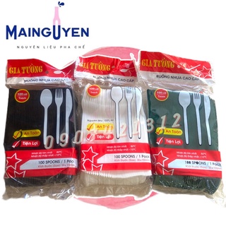 Muỗng nhựa cao cấp Gia Tường - (100 muỗng)