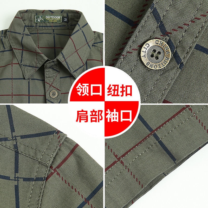 Áo Sơ Mi Ngắn Tay Họa Tiết Kẻ Ô Vuông Thời Trang Mùa Hè Hàng Mới Dành Cho Nam Trung Niên 2022