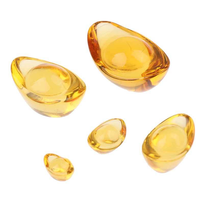 Set 5 phụ kiện trang trí phong thủy hình thỏi vàng may mắn đẹp mắt