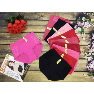 Bán Sỉ Quần chip cotton cạp cao pha ren cho người béo