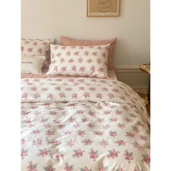 Set chăn ga cotton living hoa nhí nhập khẩu Hàn Quốc