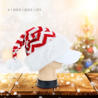 Mũ Ông Già Noel Kẻ Sọc Đính Bông Tuyết