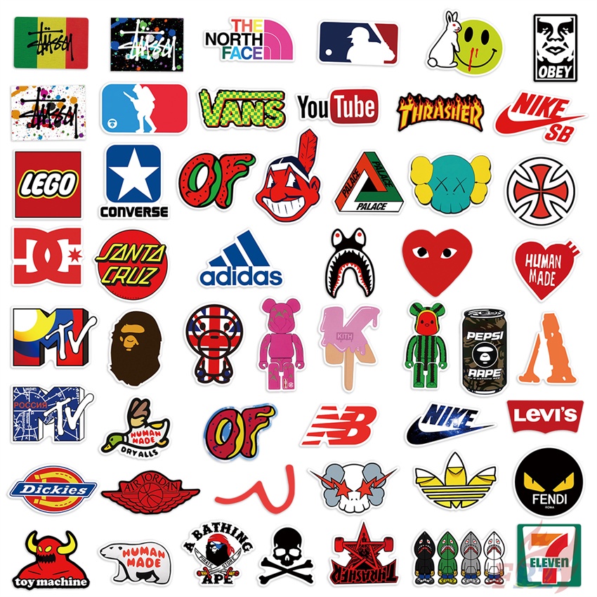 ❉ Nhãn Dán Thời Trang Cổ Điển Series 01 ❉ Bộ 50 Sticker Chống Thấm Nước Họa Tiết Doodle Hợp Thời Trang