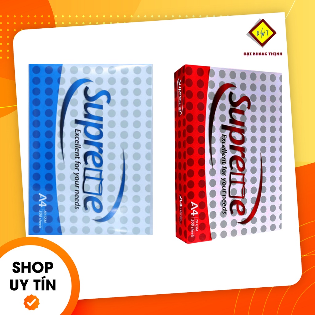 Giấy in A4 Supreme 70gsm 80gsm Photocopy A4 giá rẻ