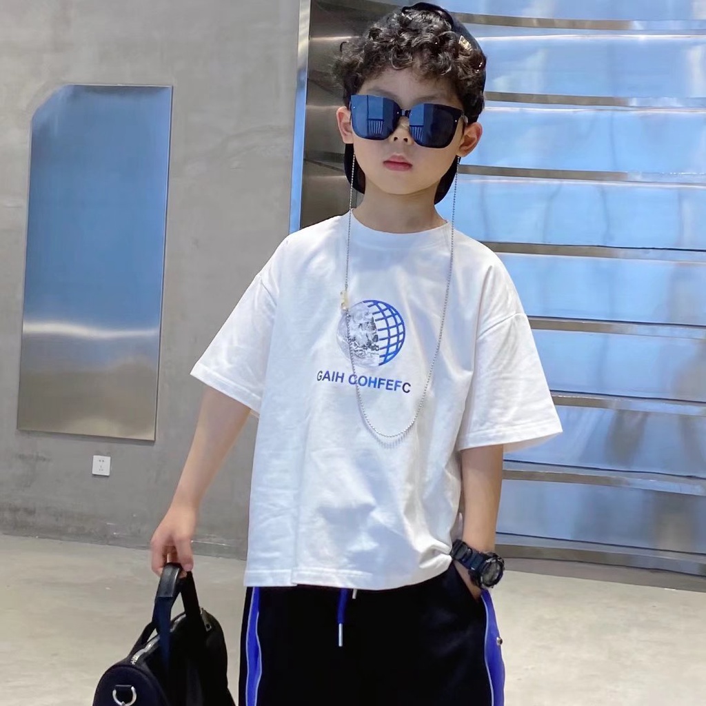 Áo thun BXPB ngắn tay dáng rộng in họa tiết thời trang mùa hè cho bé