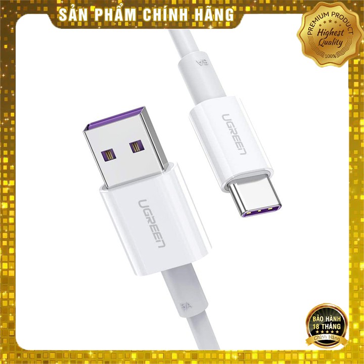 Cáp USB Type C to USB 2.0 Ugreen 40888 hỗ trợ sạc 5A dài 1m chính hãng - Hapu Shop